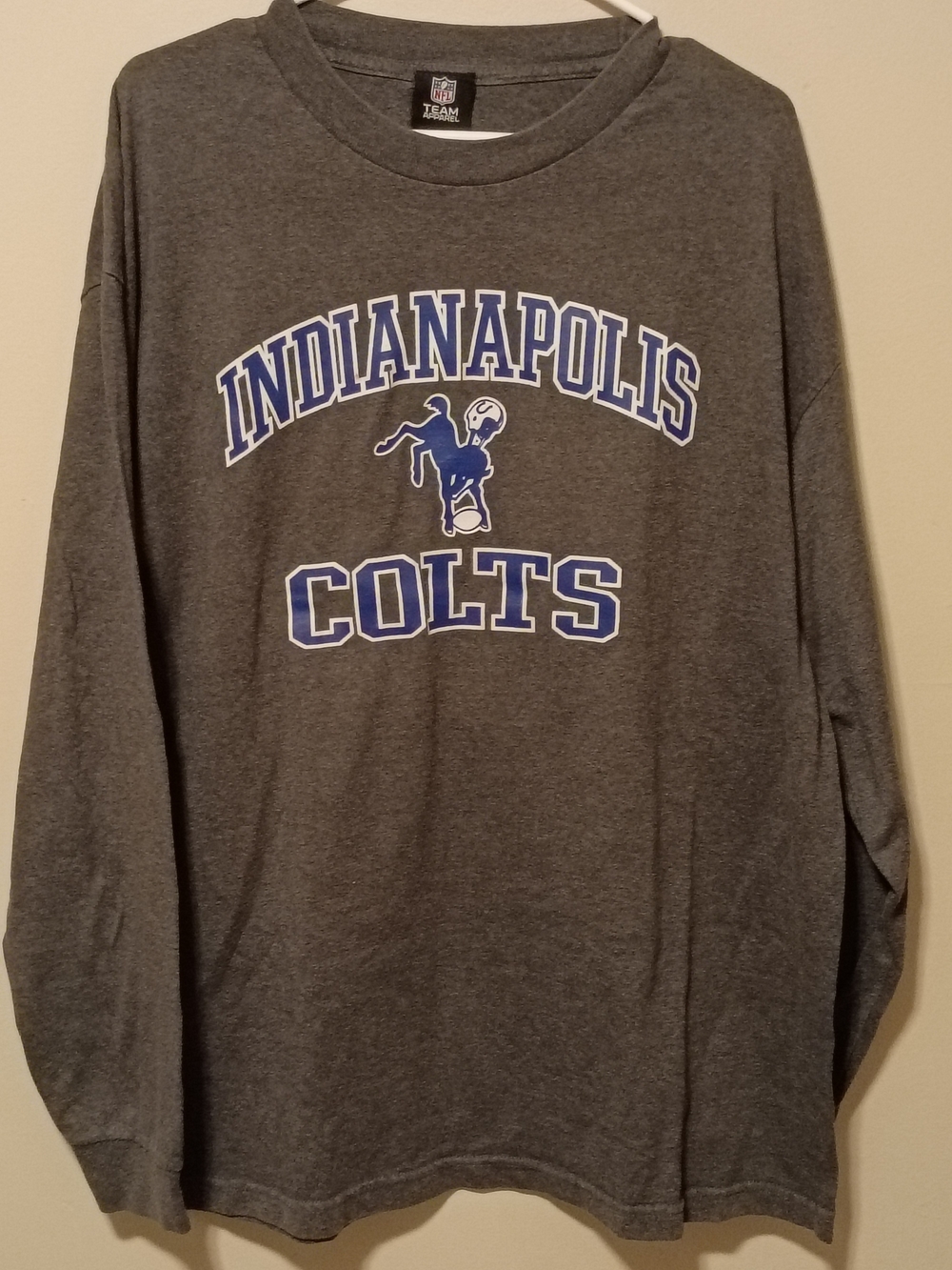 NFL Indianapolis Colts Gray and Blue Long Sleeve Tee